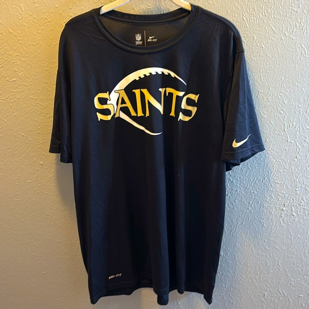 Nike NFL  Dri Fit New Orleans Saints Shirt Mens Size XL Black Football